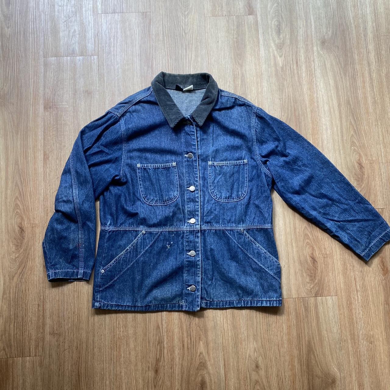 Vintage 70s Lee riveted denim chore jacket... - Depop