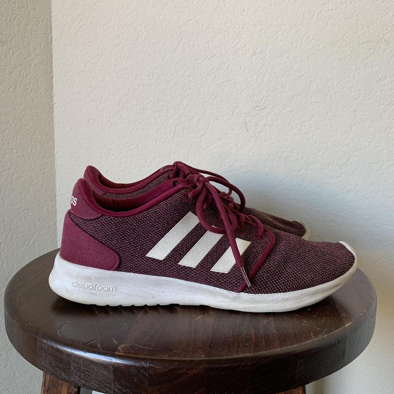 Red Adidas cloudfoam sneakers Burgundy adidas. Depop