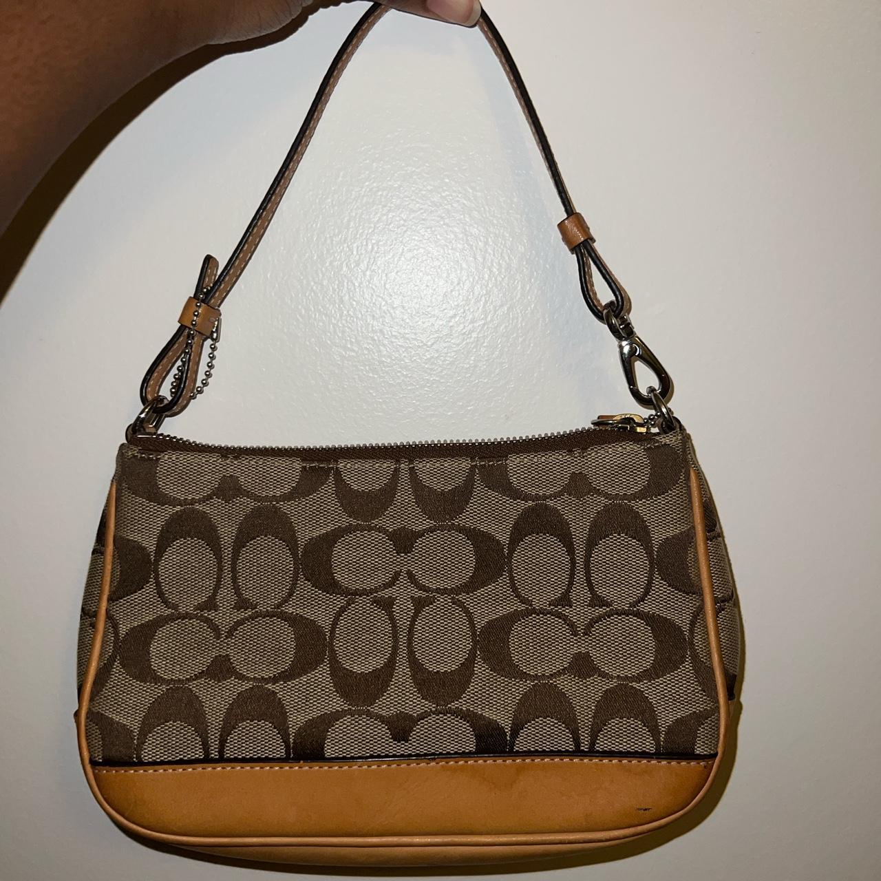 Brown Vintage Coach Purse crossbody style with... - Depop