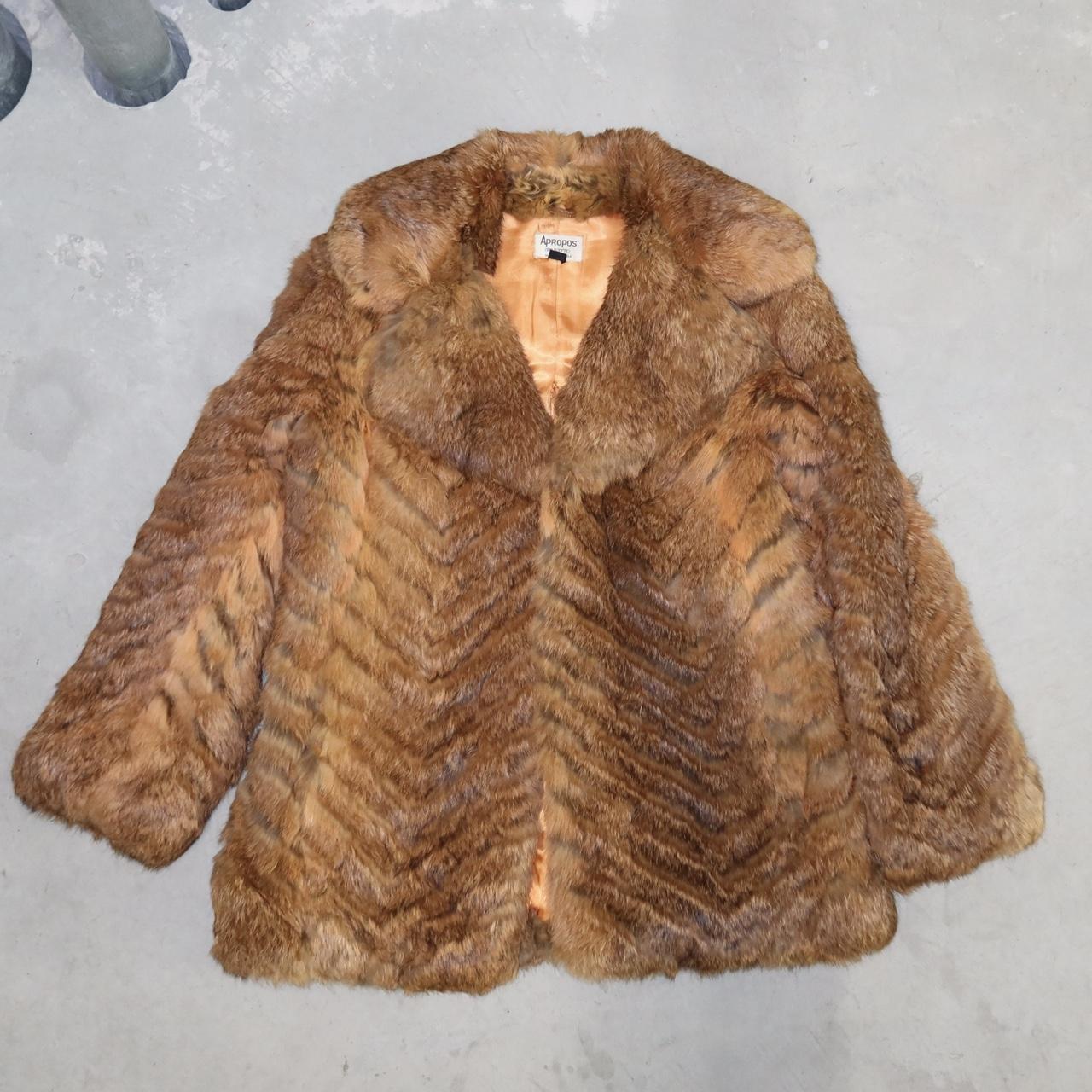 Vintage Beautiful fashion orange Fur Coat