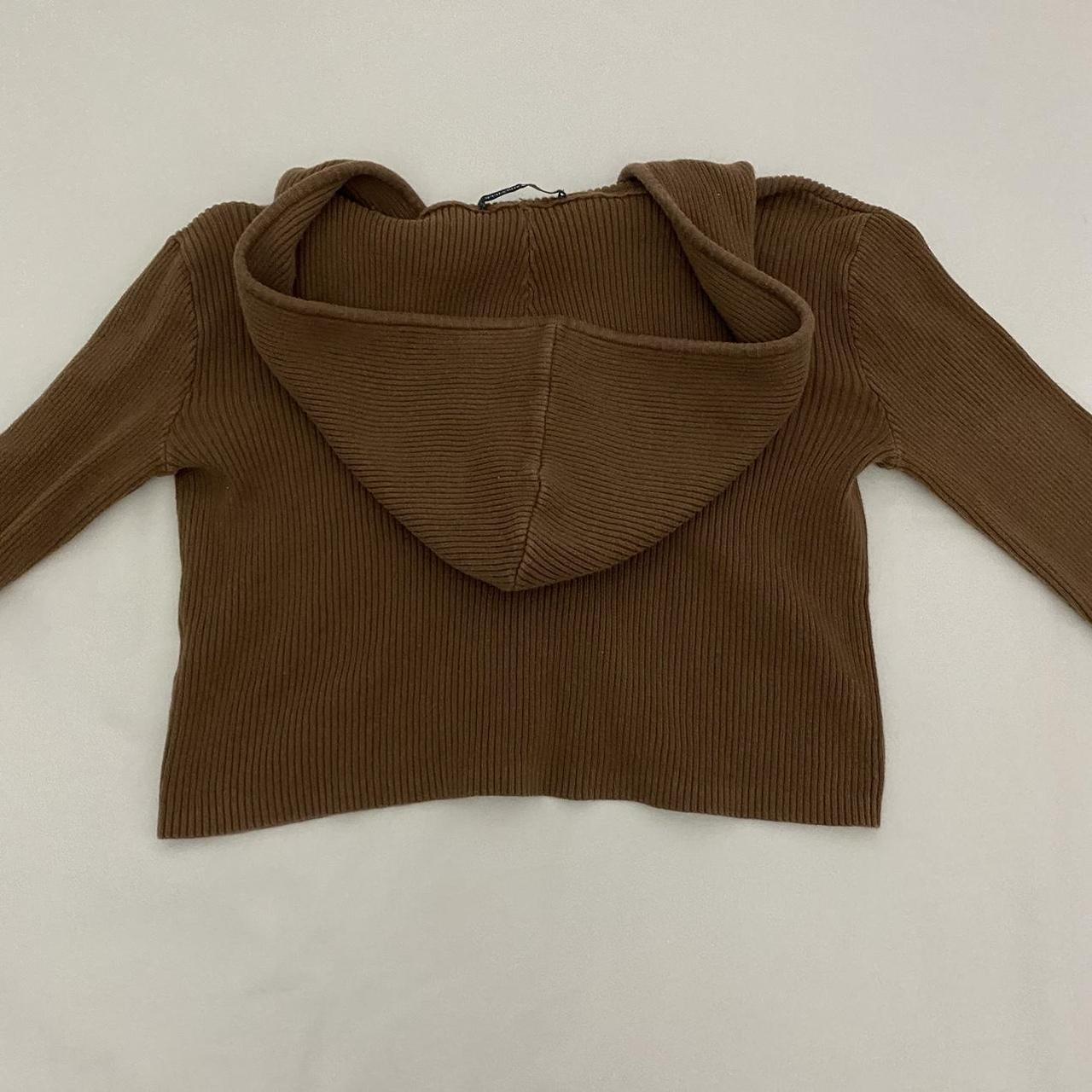 Brandy Melville John Galt Arden Crop Hoodie - Brown ... - Depop