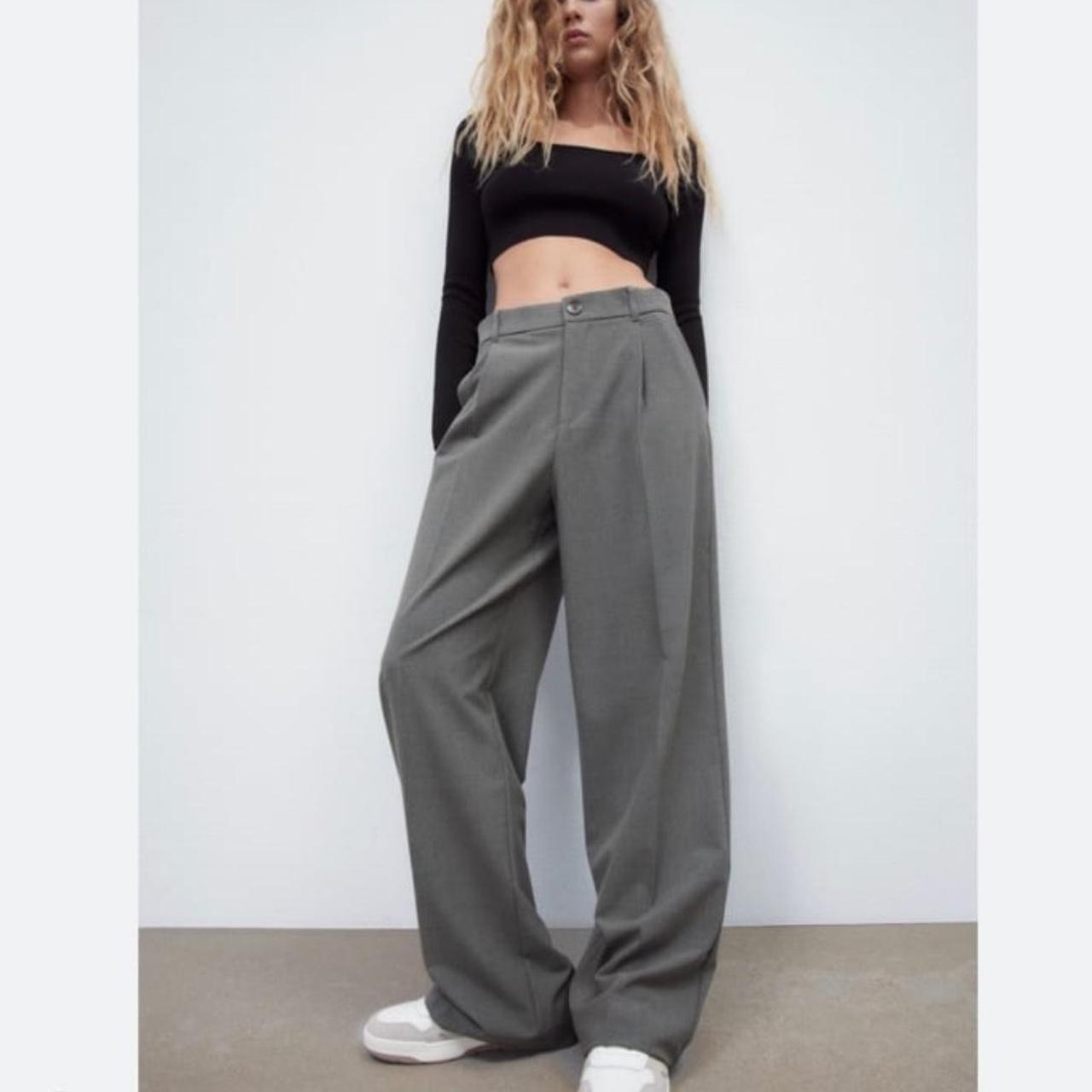 パンツ zara wide slacks Rare! Zara Wide Leg Palazzo Button Side Oversized Chinos