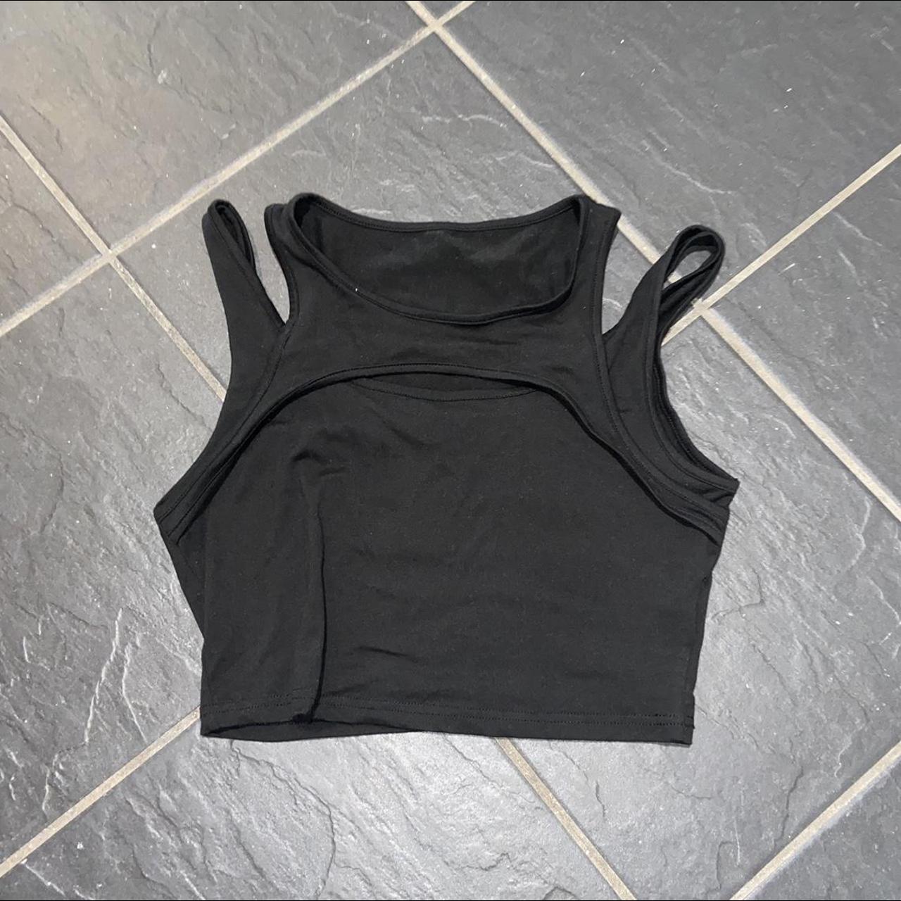 Black 2 Strap Tank Crop Top ⭐️EVERY PURCHASE COMES... - Depop