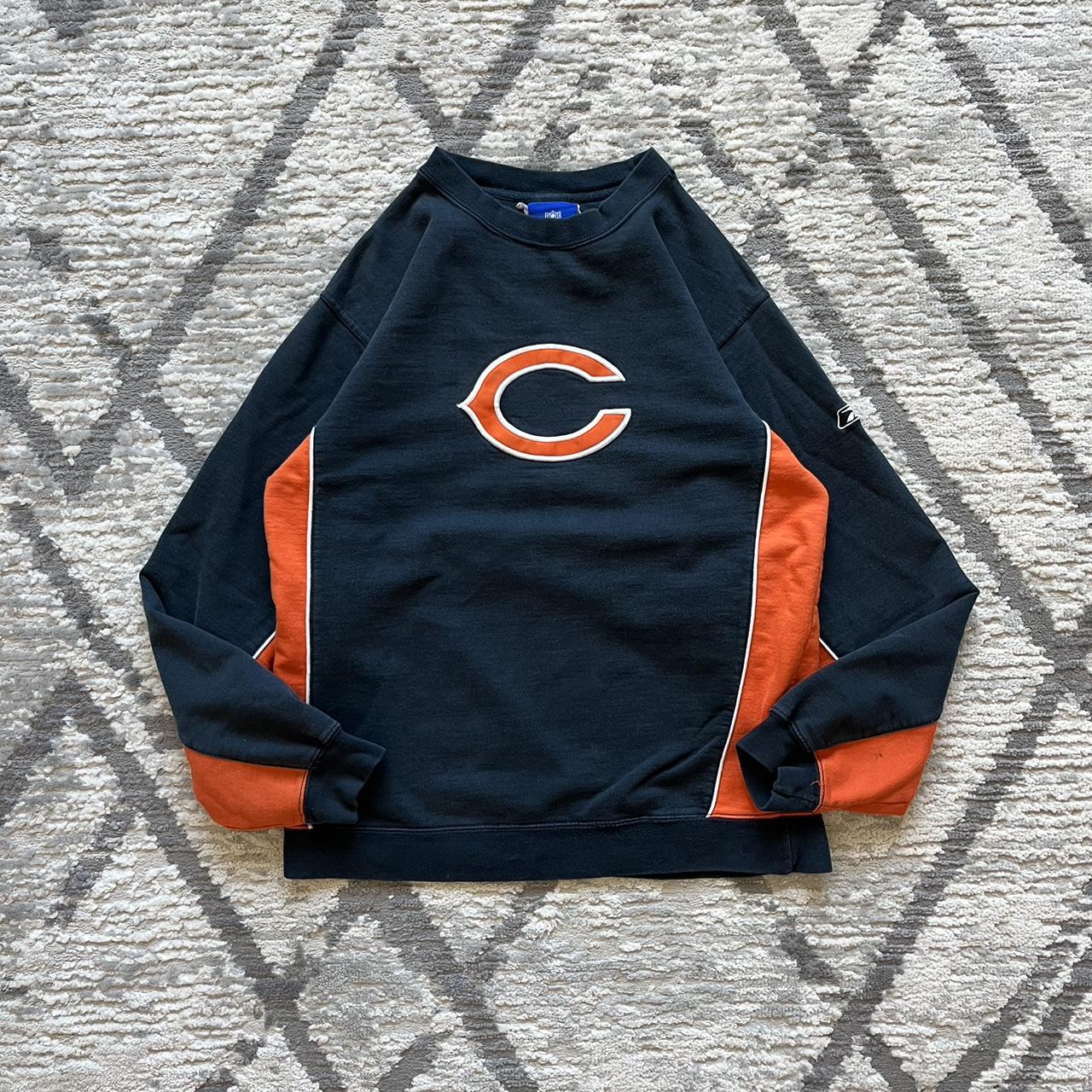 Men's Nike Orange/Navy Chicago Bears Throwback Raglan Long Sleeve T-Shirt Size: Medium