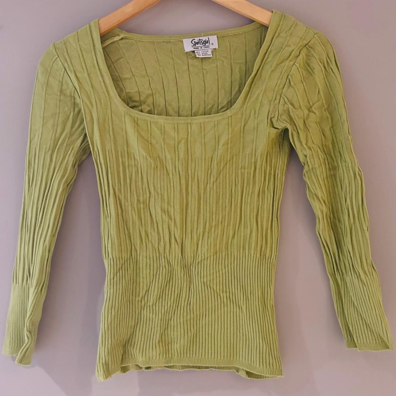 Vintage Sportsgirl Green Long Sleeve Ladies size... - Depop