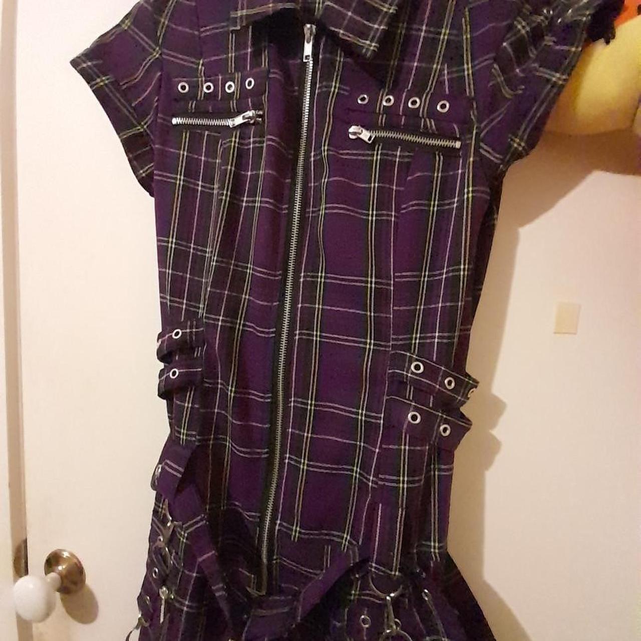 Hearts & Roses Purple Tartan Detention - Depop