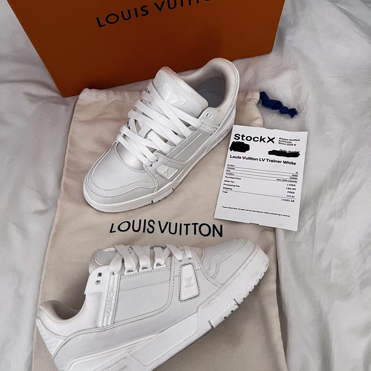 Louis Vuitton Men's White Fastlane Sneaker Says 7 - Depop