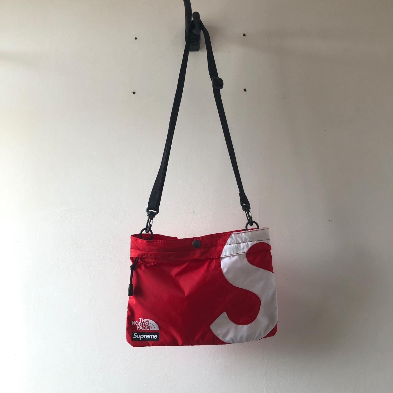 Supreme x TNF S Logo Shoulder Bag: ~ Condition:... - Depop