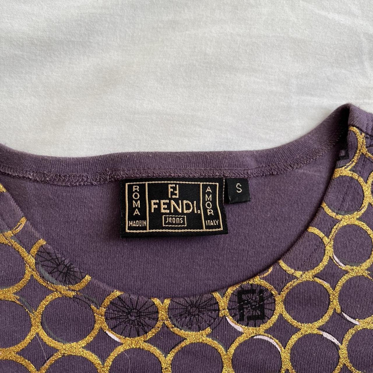 Fendi Women's Purple and Gold T-shirt (2)