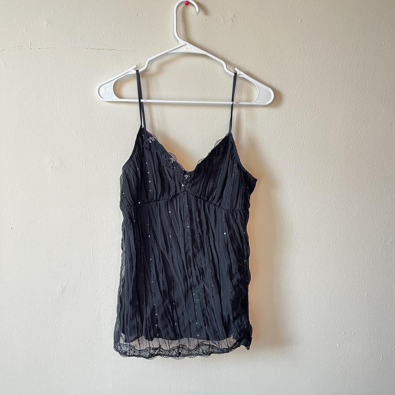 vintage 90s no boundaries black sequenced tank top w... - Depop