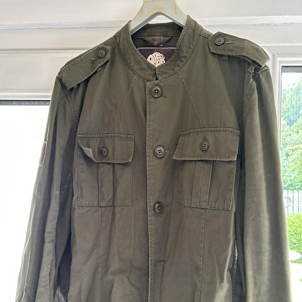 Pretty Green Lennon Style Military Jacket in Khaki.... - Depop