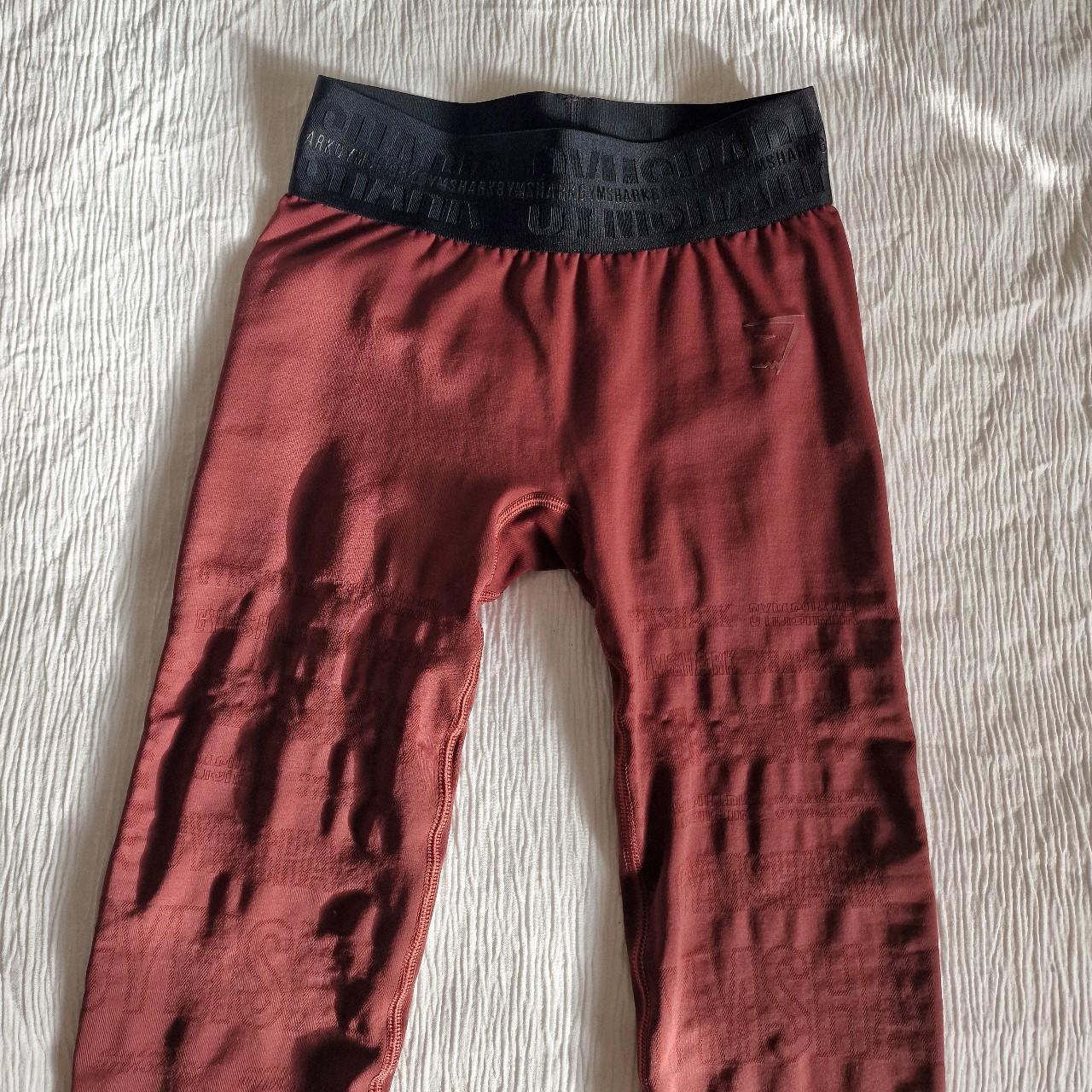 Brown and black Gymshark leggings, size XS, worn... - Depop