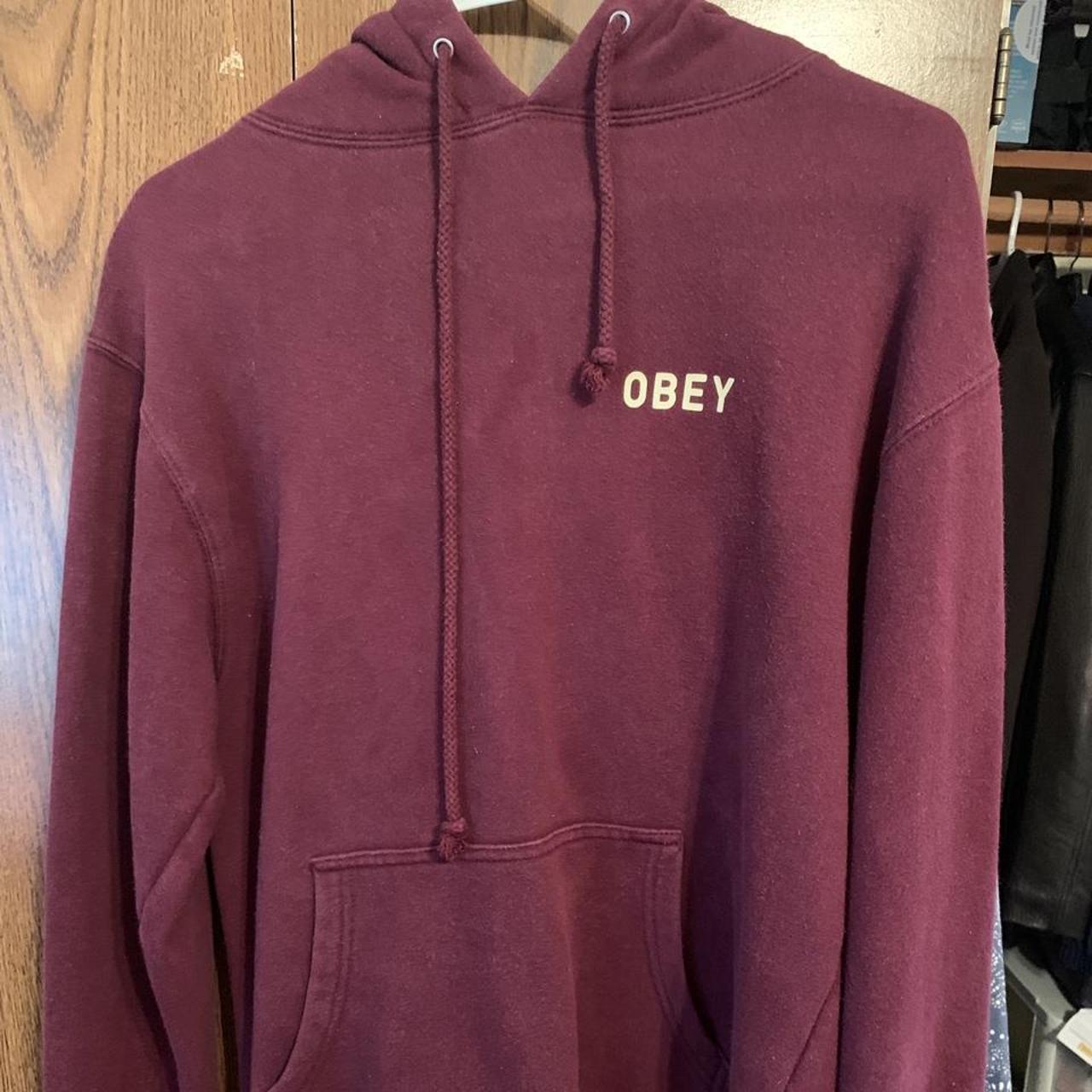 Burgundy 2025 obey hoodie