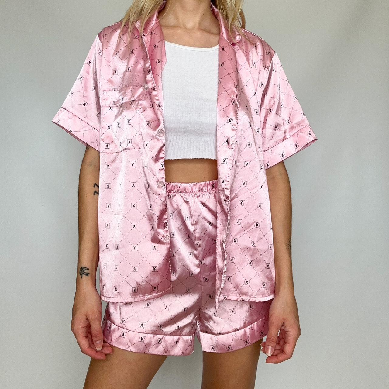 Pink playboy-pyjamas - Depop