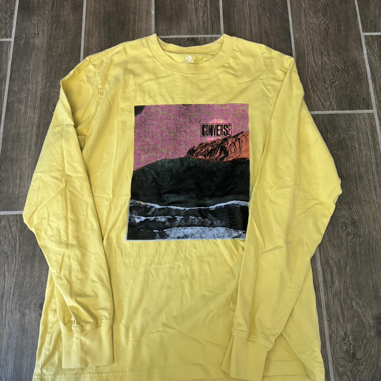 Yellow converse graphic long sleeve shirt converse