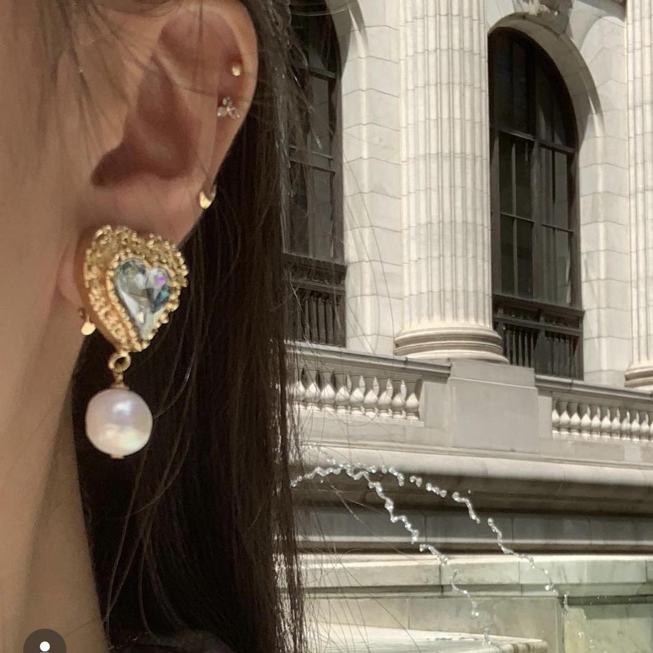 safsafu Gold Eden Love Earrings パールピアス