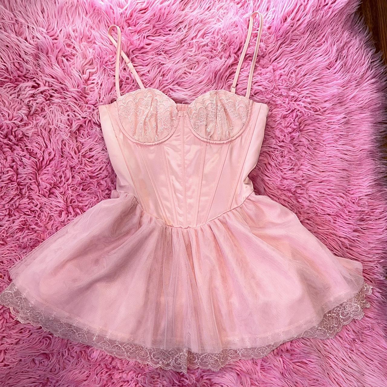 For Love & Lemons corset top in pink with gorgeous | Depop