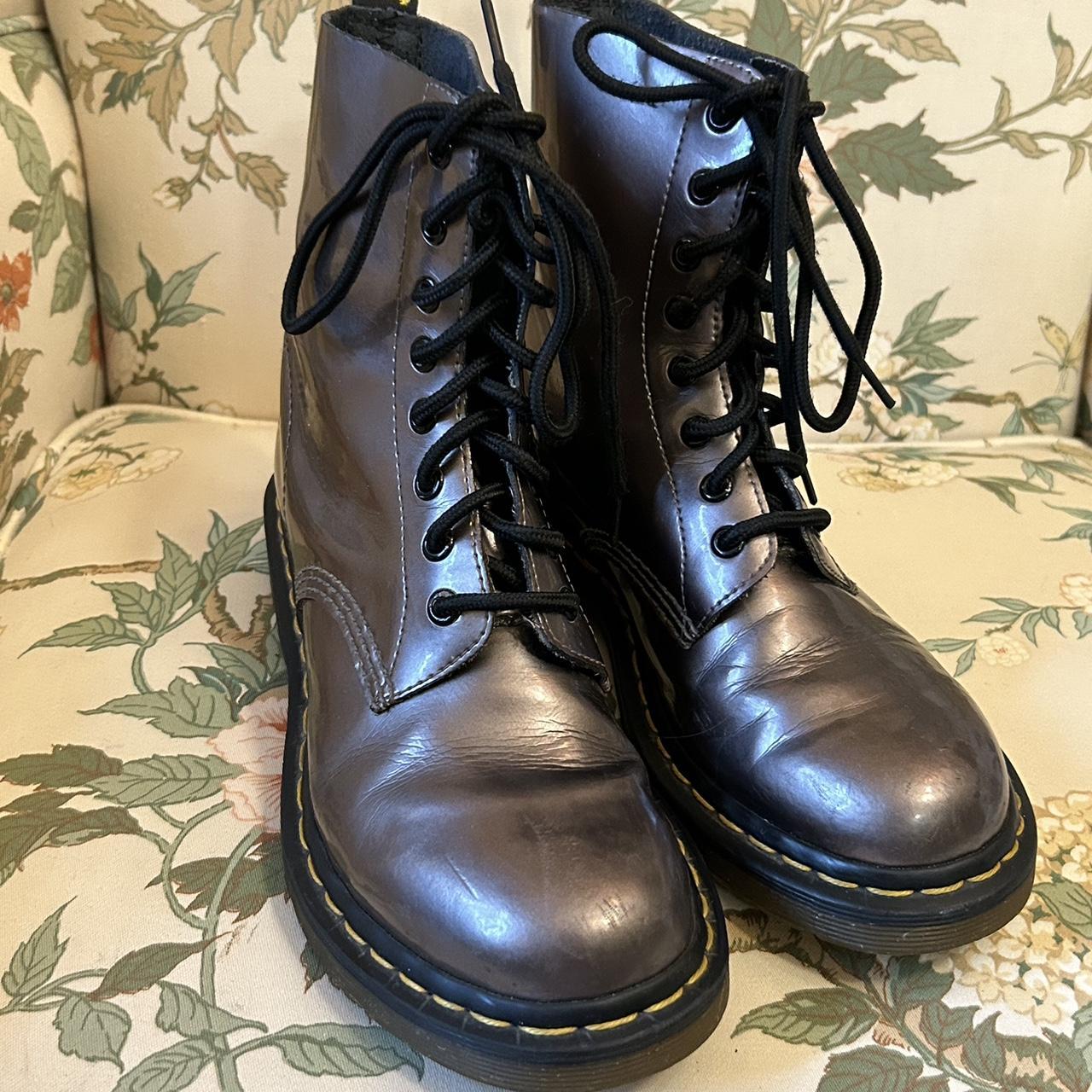 Dr martens metallic silver hot sale