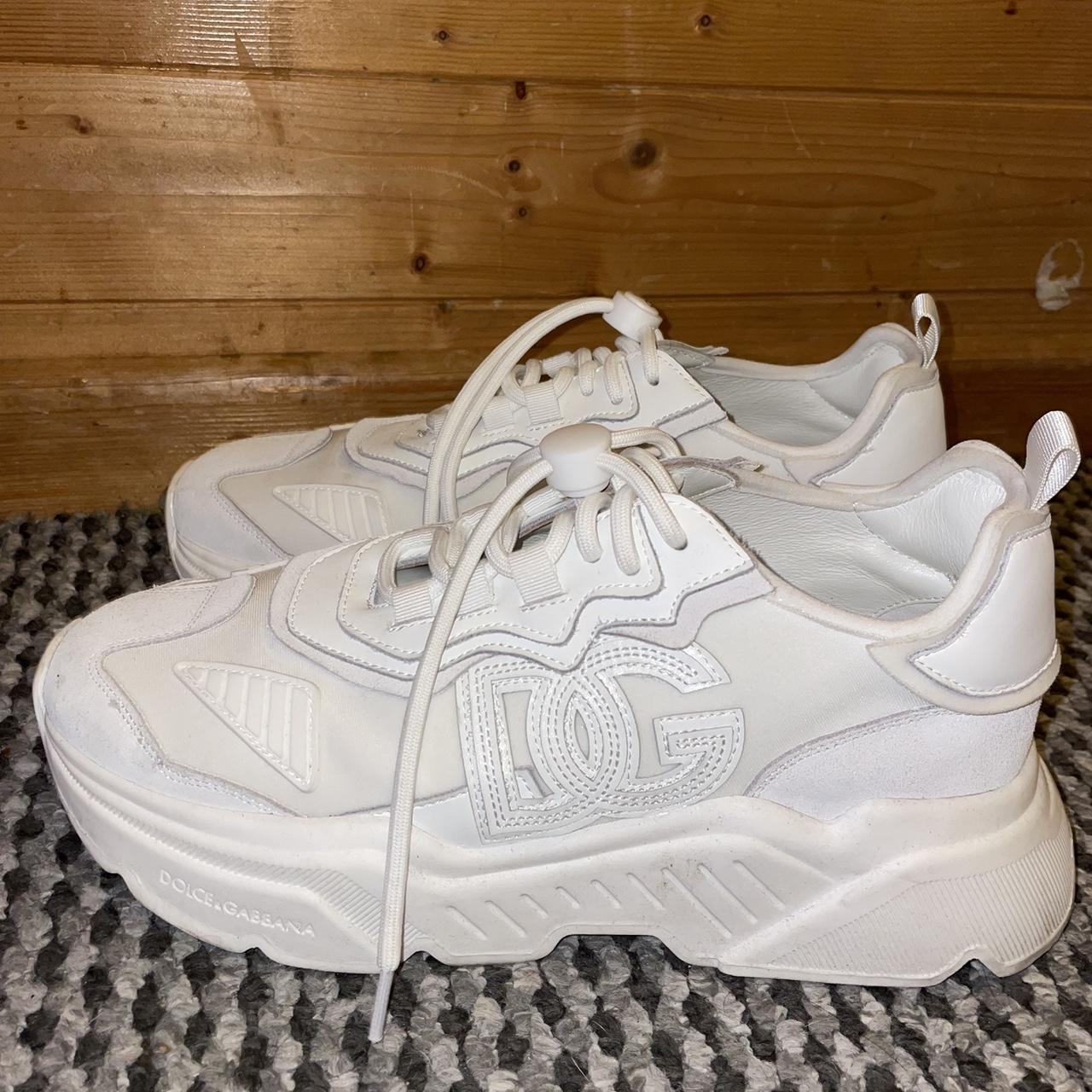 White Dolce & Gabanna runners Worn once in perfect... - Depop