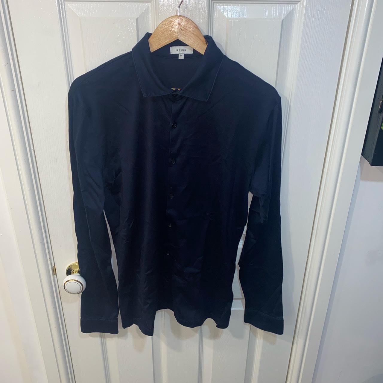 Reiss ‘Chapter’ Long Sleeve Cotton Polo Navy Size... - Depop