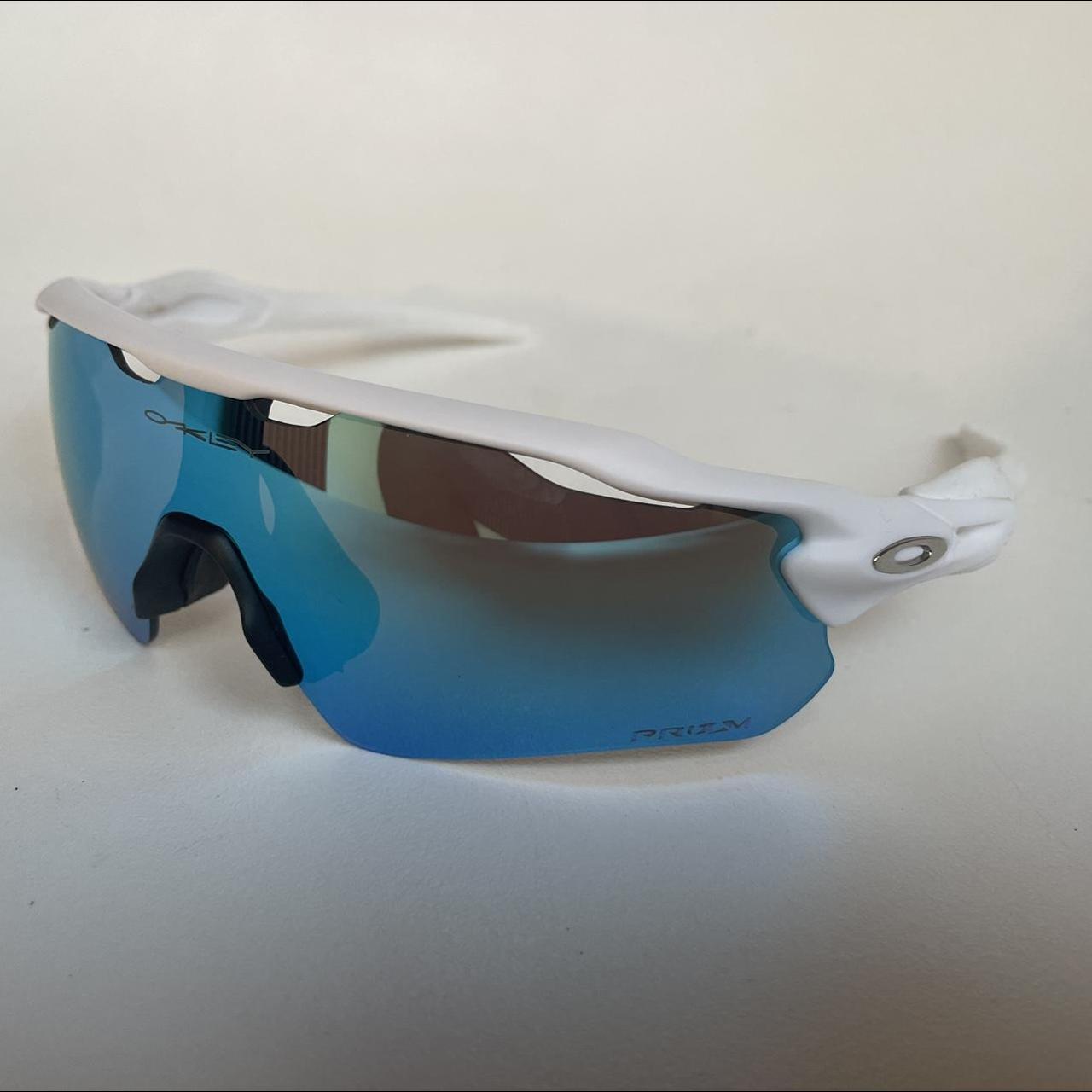 Oakley radar EV White frame Blue lense - Depop