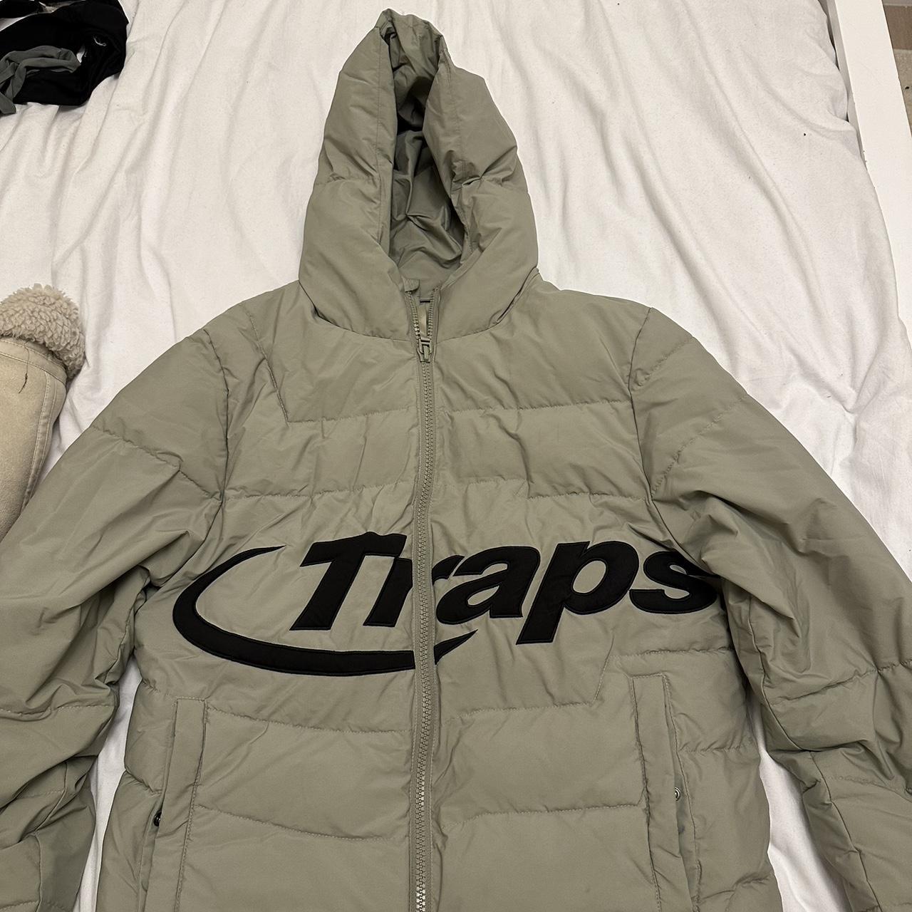 Trapstar Men's Green and Khaki Coat Depop