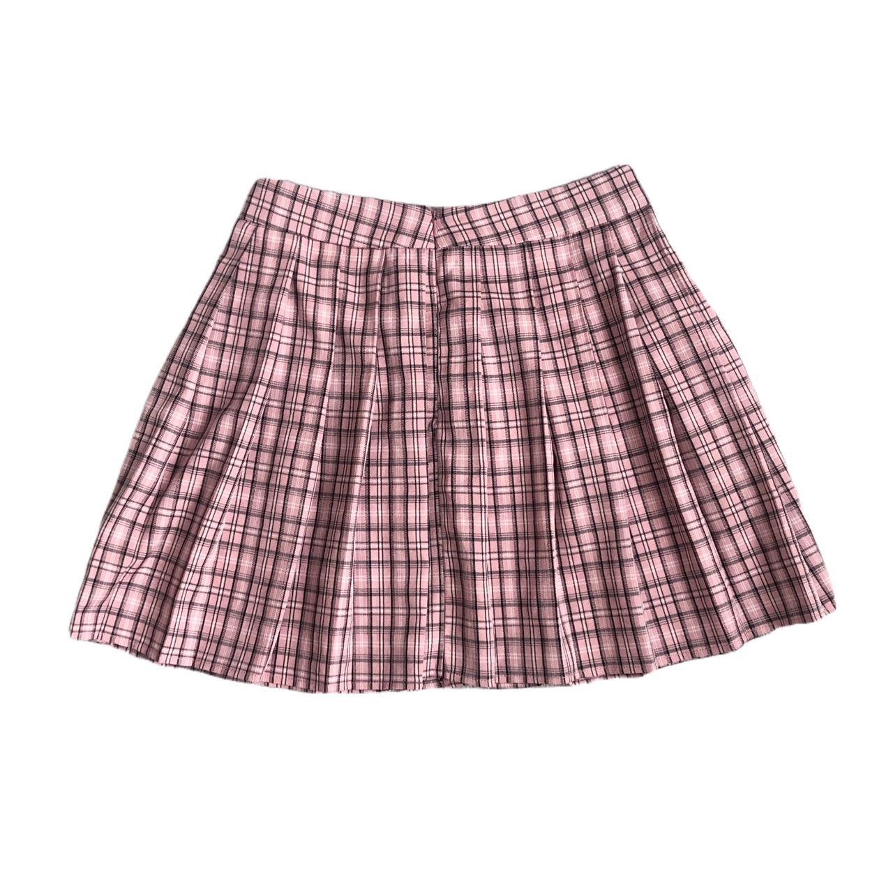 Plaid pleated skirt pink hotsell