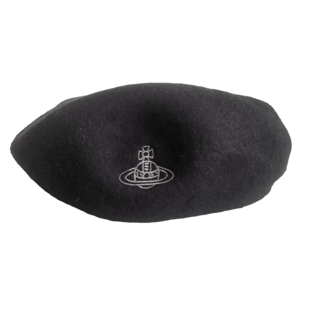 Black Vivienne Westwood beret with embroidered orb | Depop