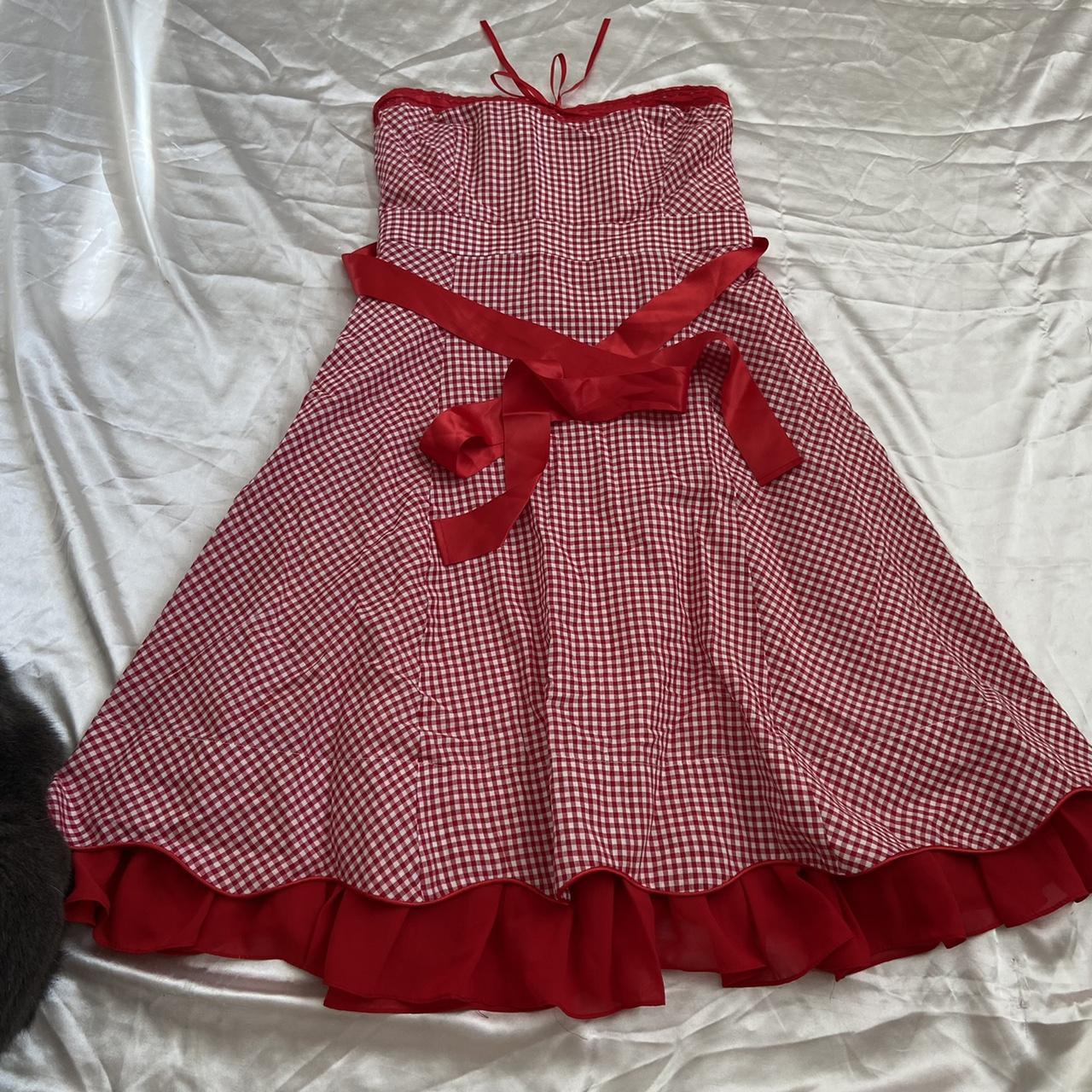 Women's Red and White Dress | Depop