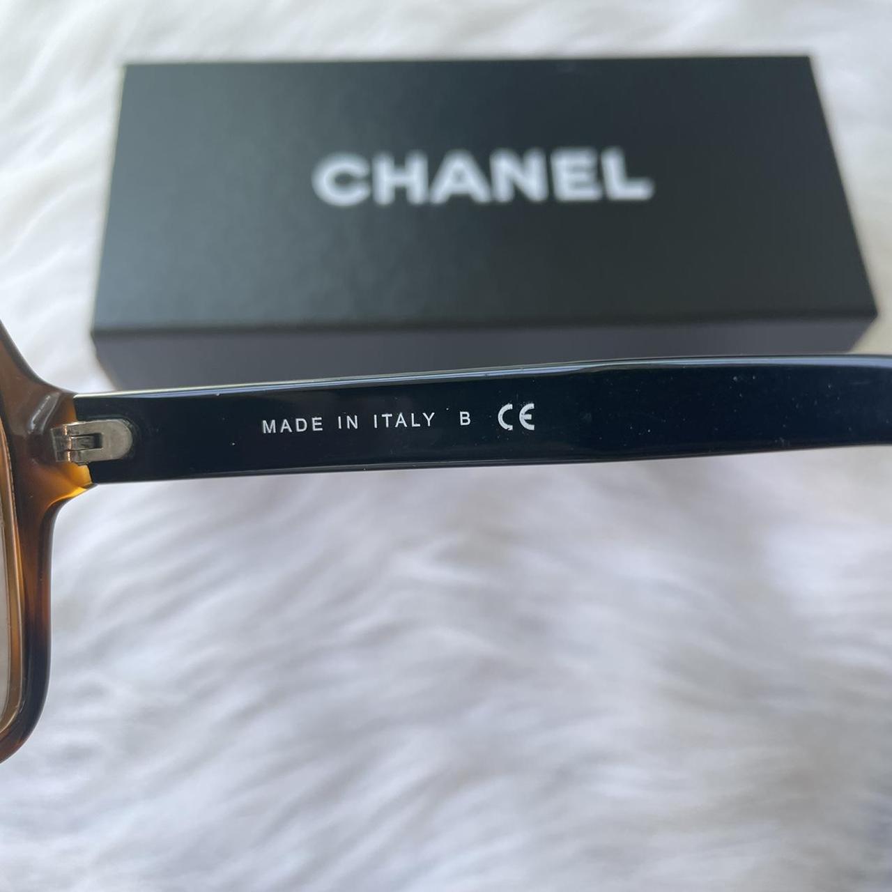 Authentic Chanel spell out logo brown tortoise... - Depop