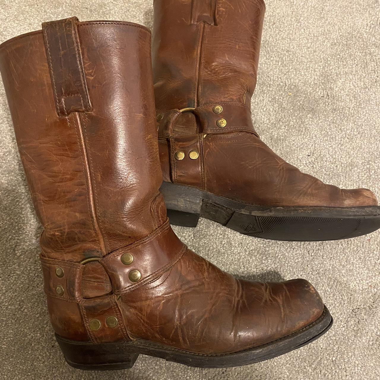 Sick vintage cowboy style boots Damaged leather on... Depop