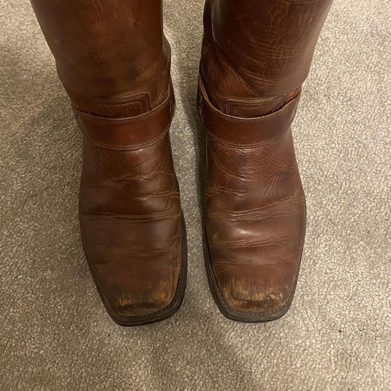 Sick vintage cowboy style boots Damaged leather on... Depop
