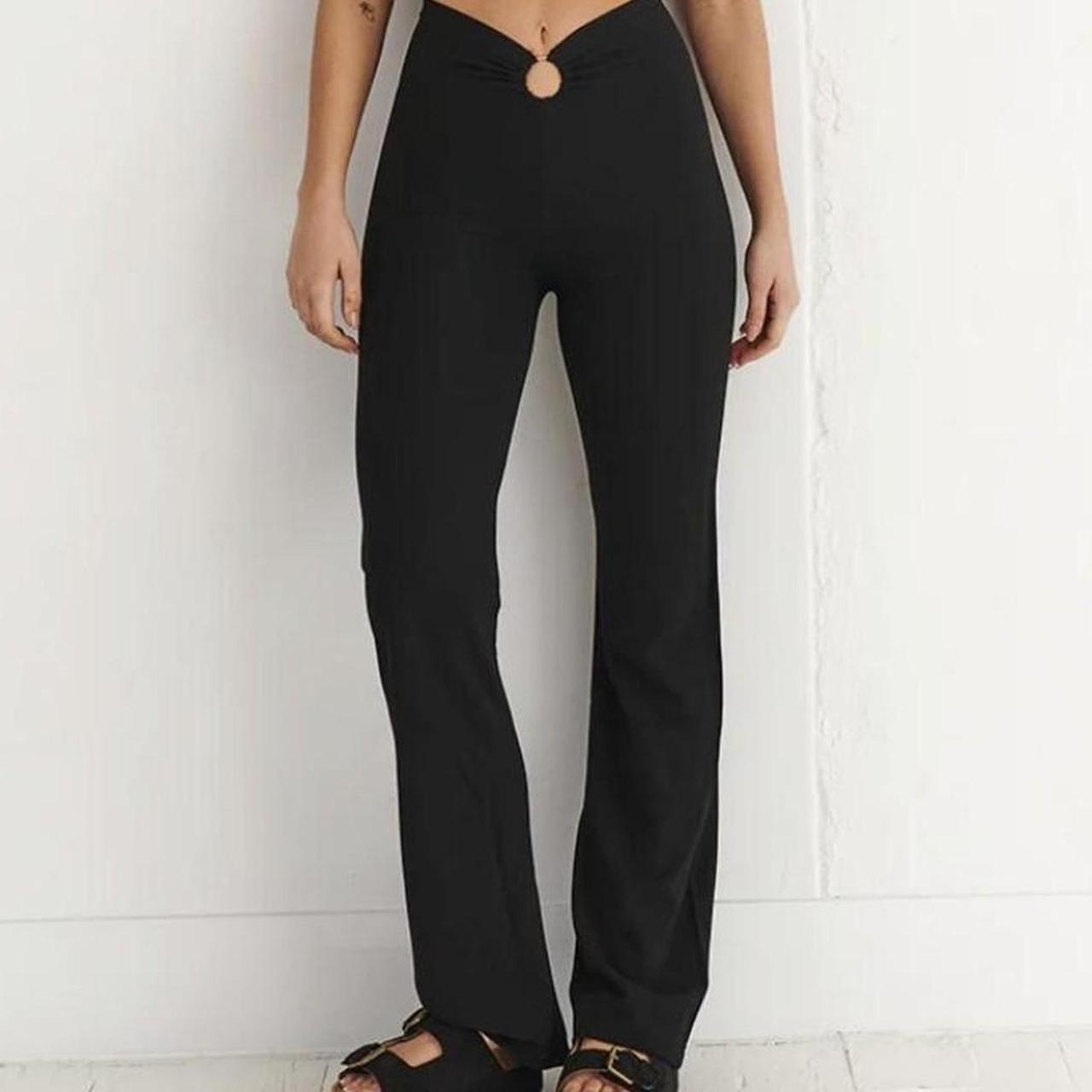 Ghanda black flare pants Size M Light material,... Depop