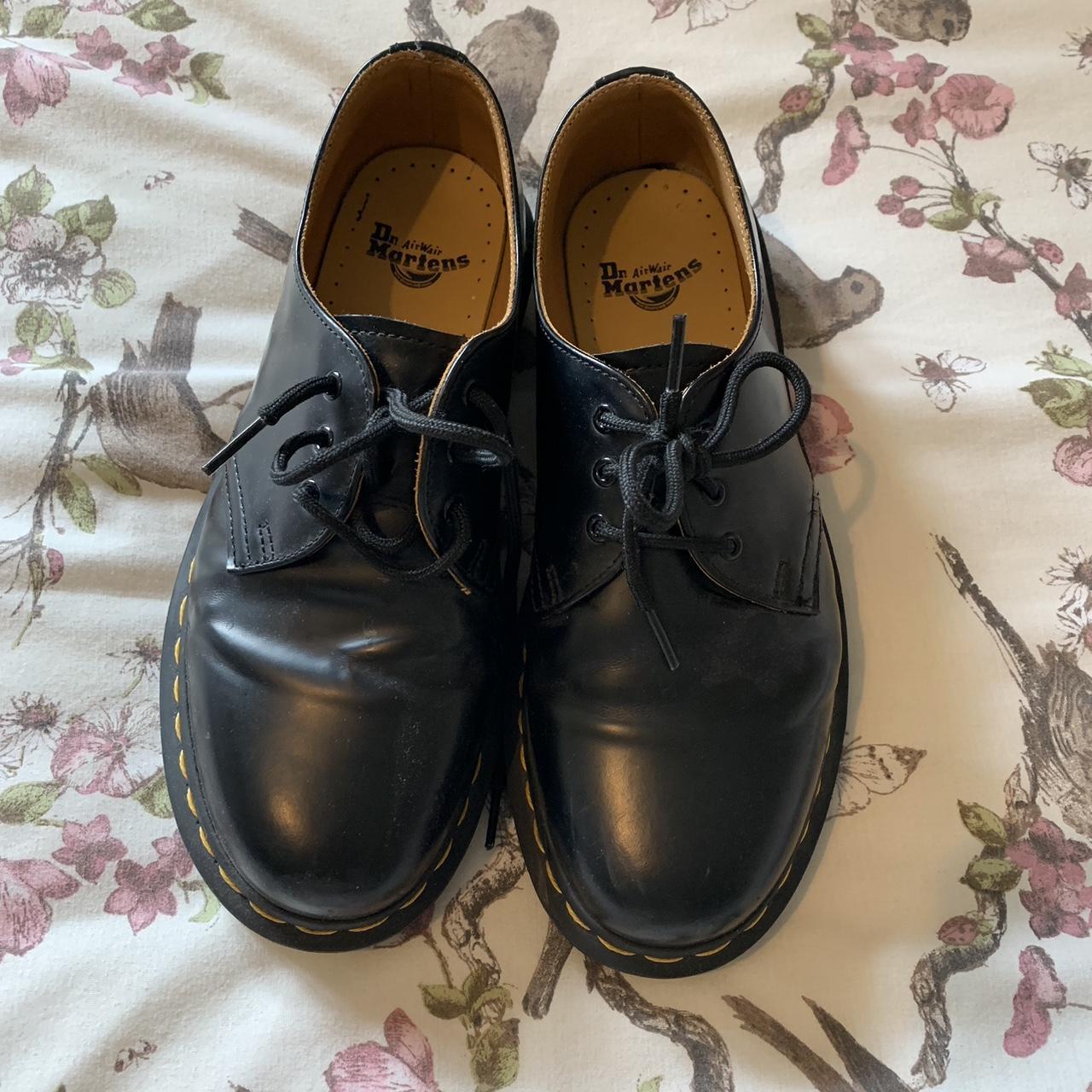 Dr. Martens Women's Black and Yellow Footwear | Depop