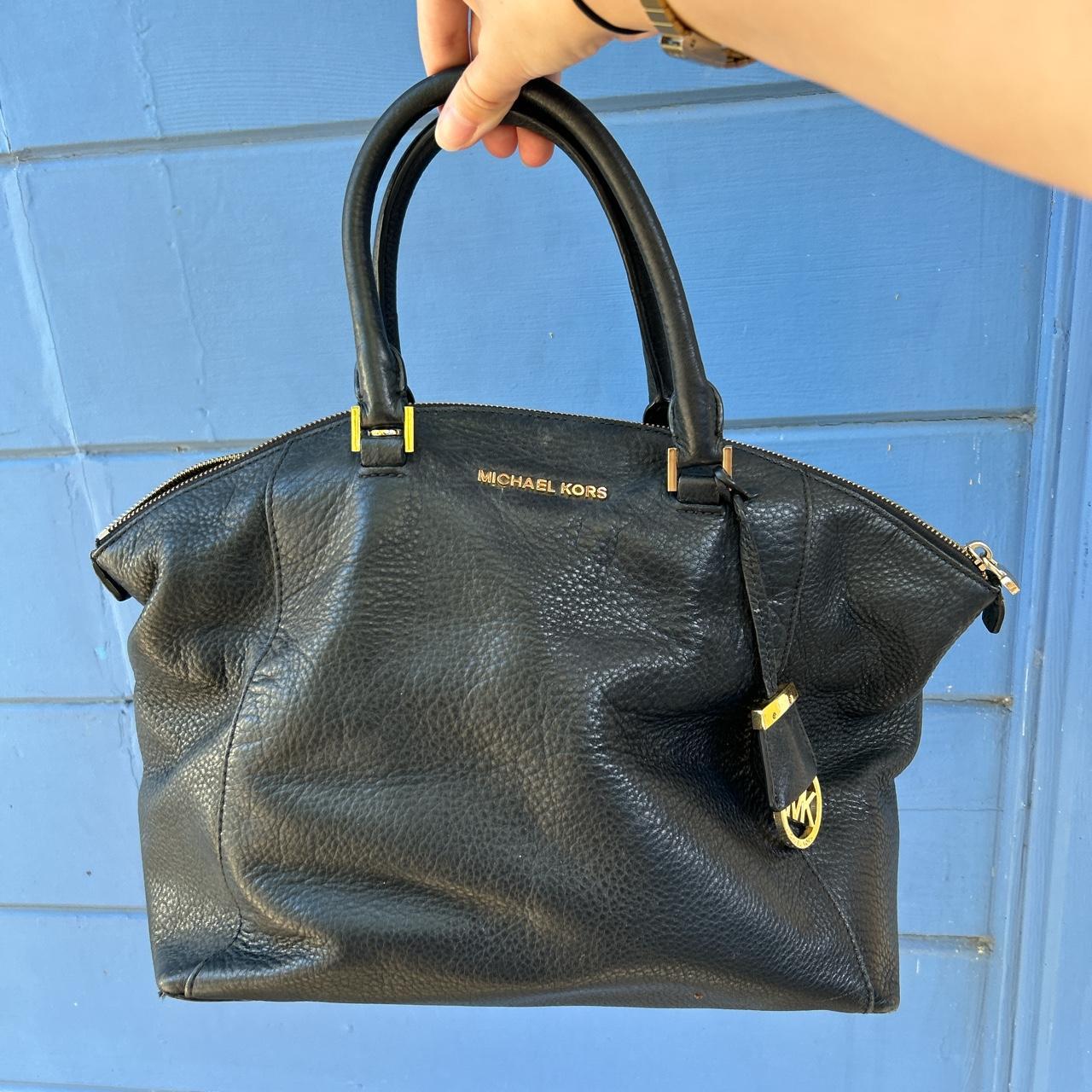 Black Leather MK Michael Kors Purse In good... - Depop