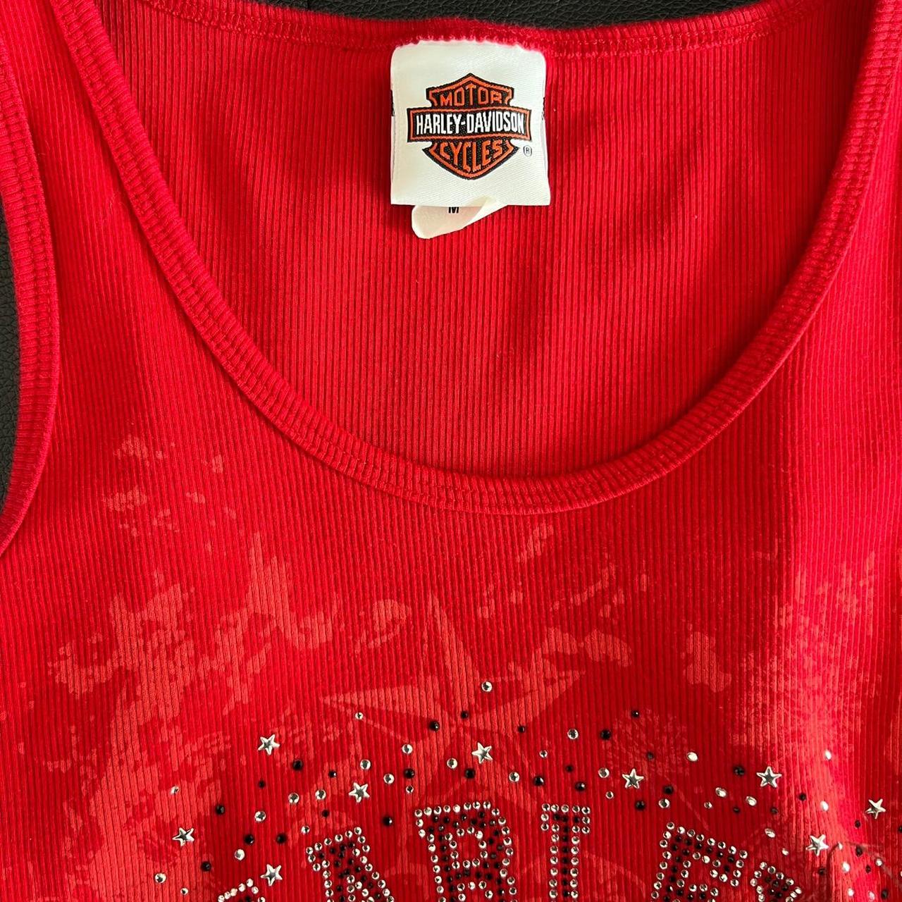Rhinestoned Harley Davidson Tank vintage y2k... Depop