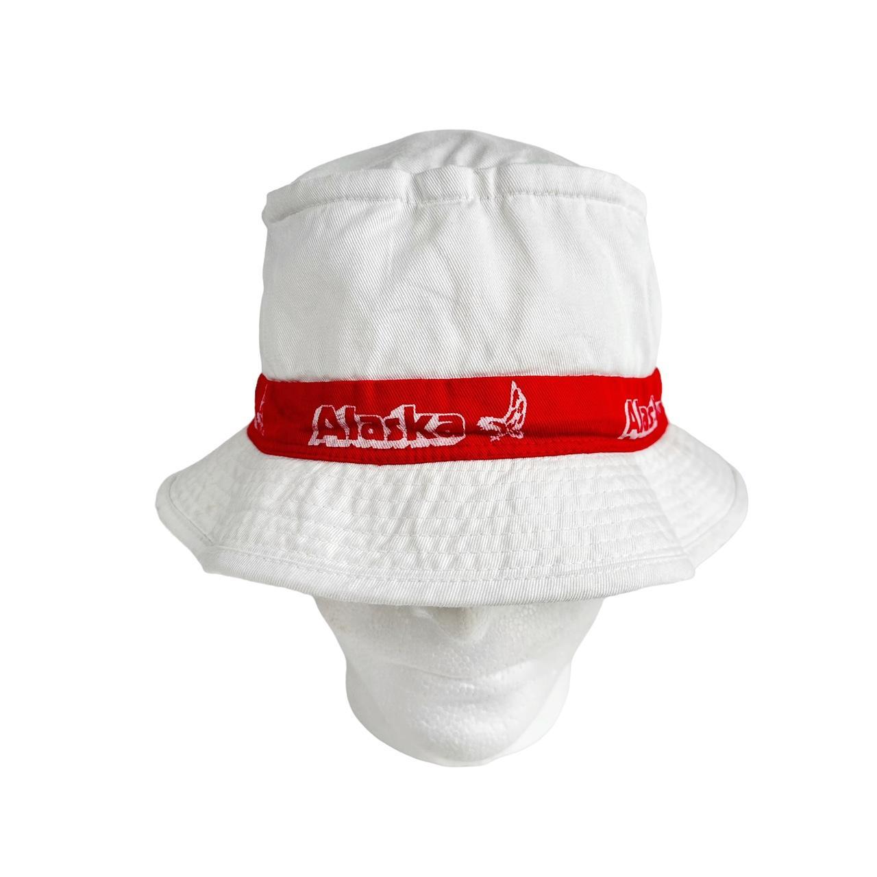Vintage 90s Alaska Fishing White Bucket Hat Adult - Depop