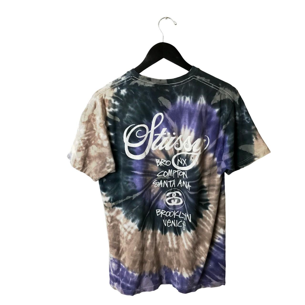 Stussy T Shirt Tie Dye Skate Double Sided Spiral... - Depop