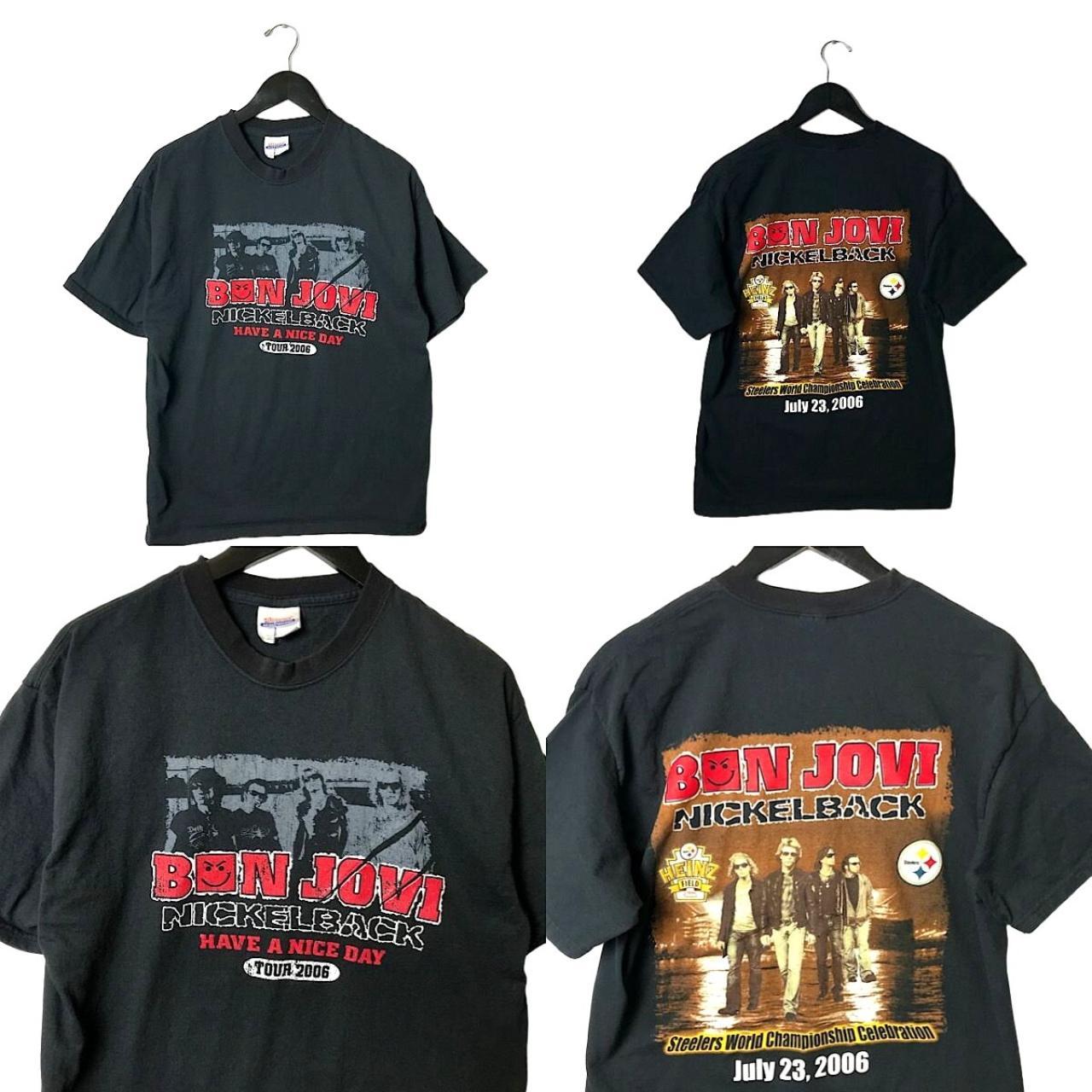 2006 Vintage Bon Jovi Nickelback Tour T Shirt Rock... - Depop