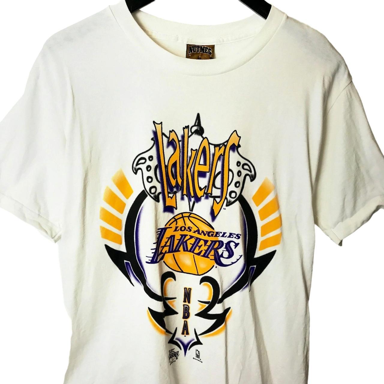 90's Los Angeles Lakers Nutmeg Locker Room NBA T Shirt Size Large – Rare  VNTG