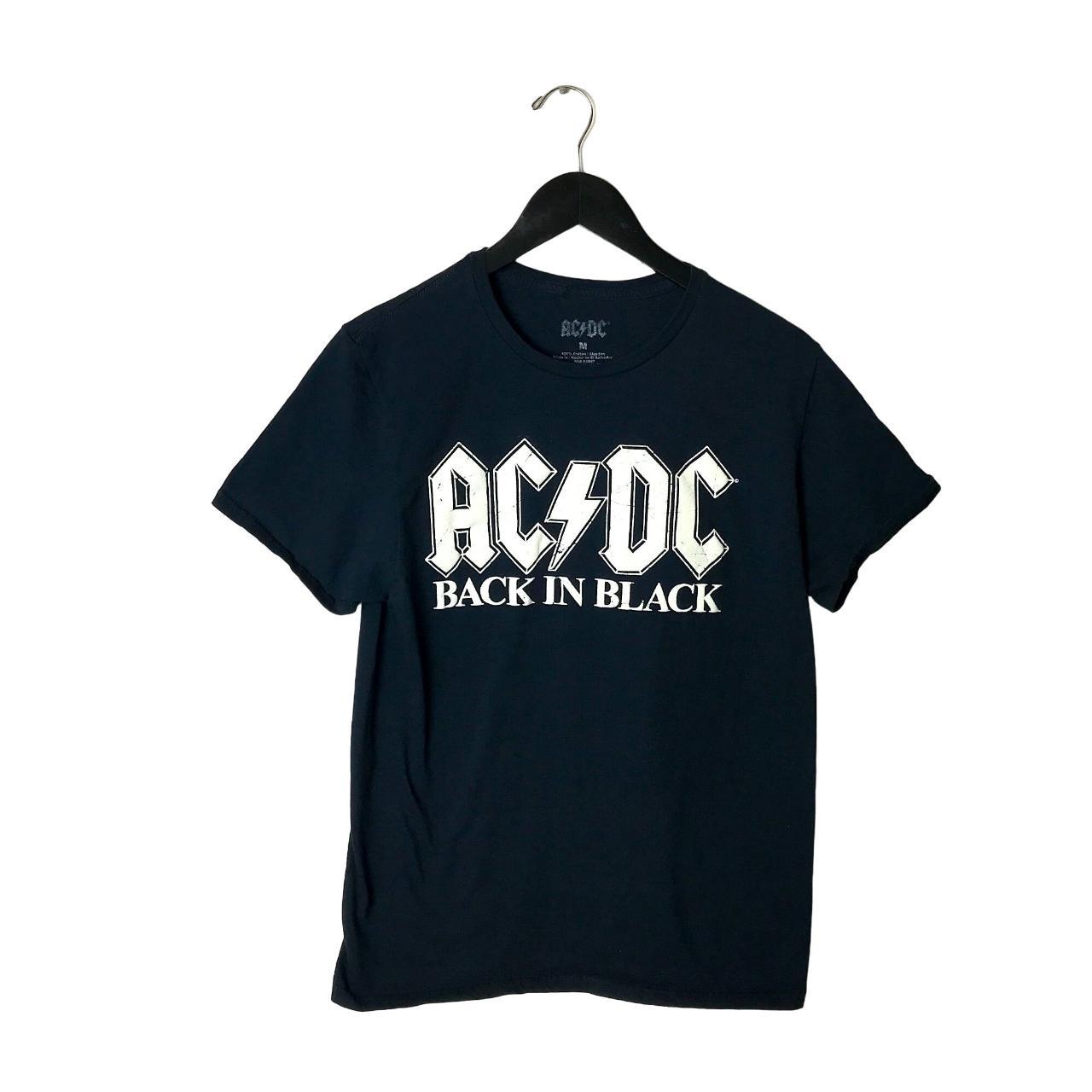 ACDC Back In Black T Shirt Aussie Rock Band Graphic... - Depop