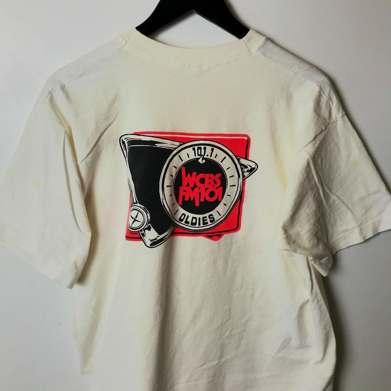 90s Vintage Distressed WCBS FM 101.1 Oldies T Shirt... - Depop