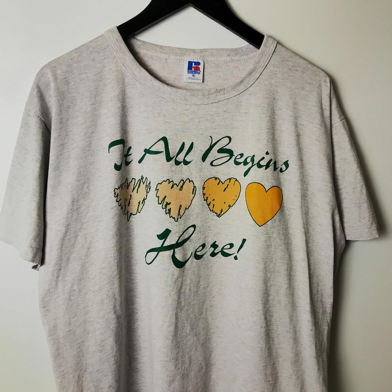 90s Vintage It All Begins Here T Shirt Single Stitch... - Depop