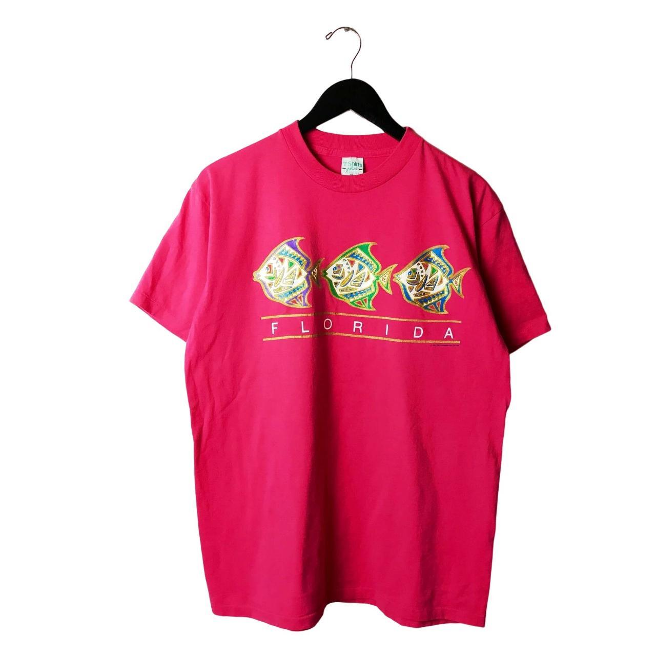 1991 Vintage Florida Colorful Coral Fish T Shirt... - Depop