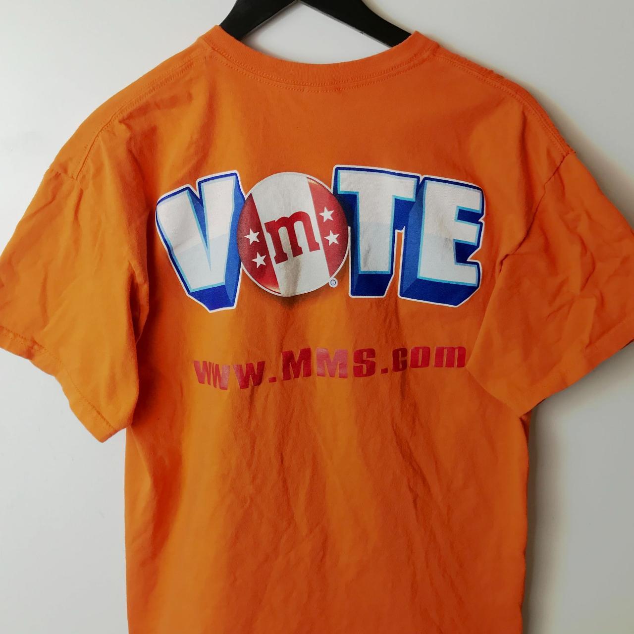 2010 M&Ms Vote 4 Me T Shirt Candy Orange Large L... - Depop