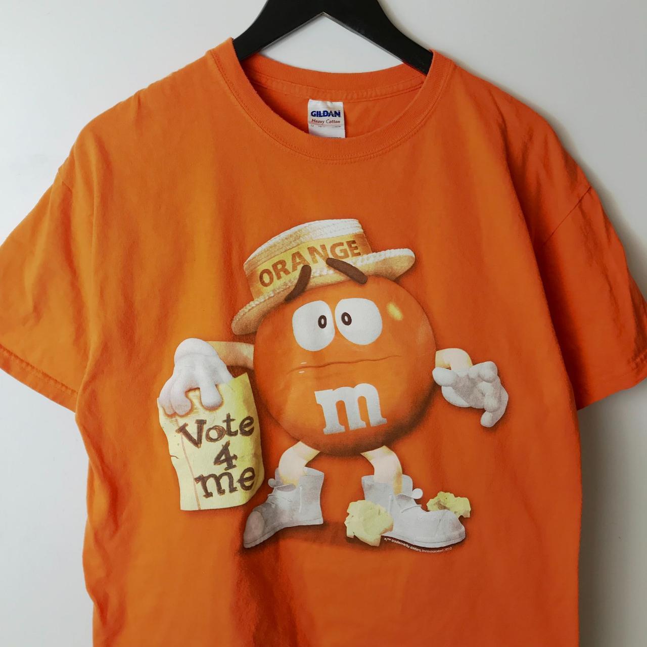 2010 M&Ms Vote 4 Me T Shirt Candy Orange Large L... - Depop