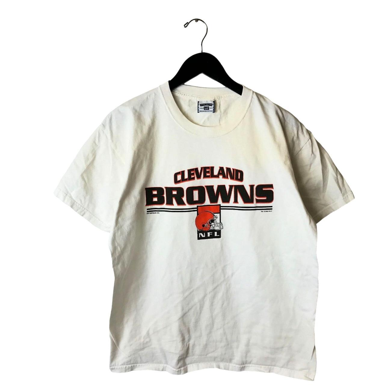 Vintage 2000s Cleveland Browns Logo Brown T Shirt In - Depop