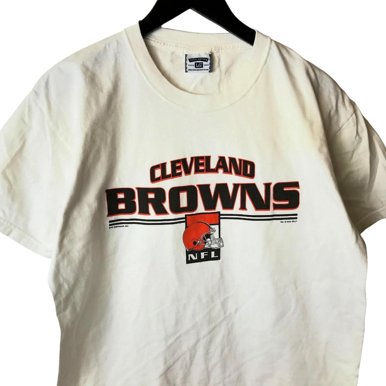 Vintage 2000s Cleveland Browns Logo Brown T Shirt In - Depop