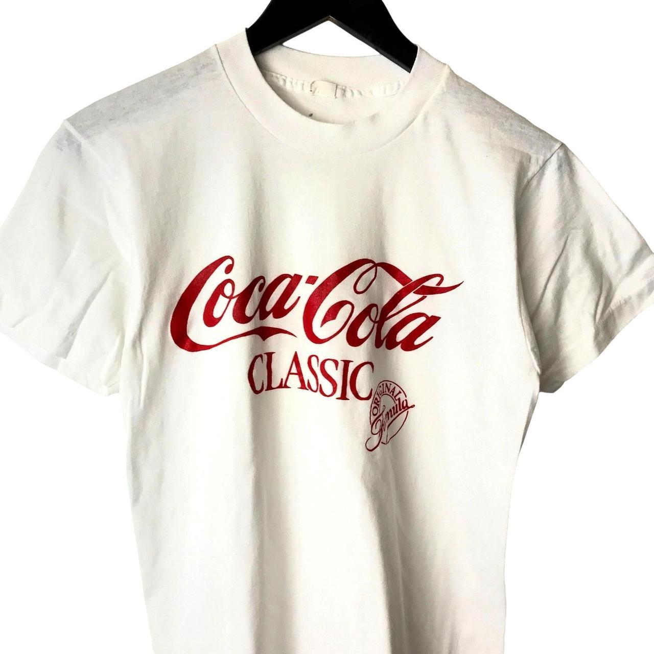 80s Vintage Coca-Cola Classic T Shirt White S Small - Depop