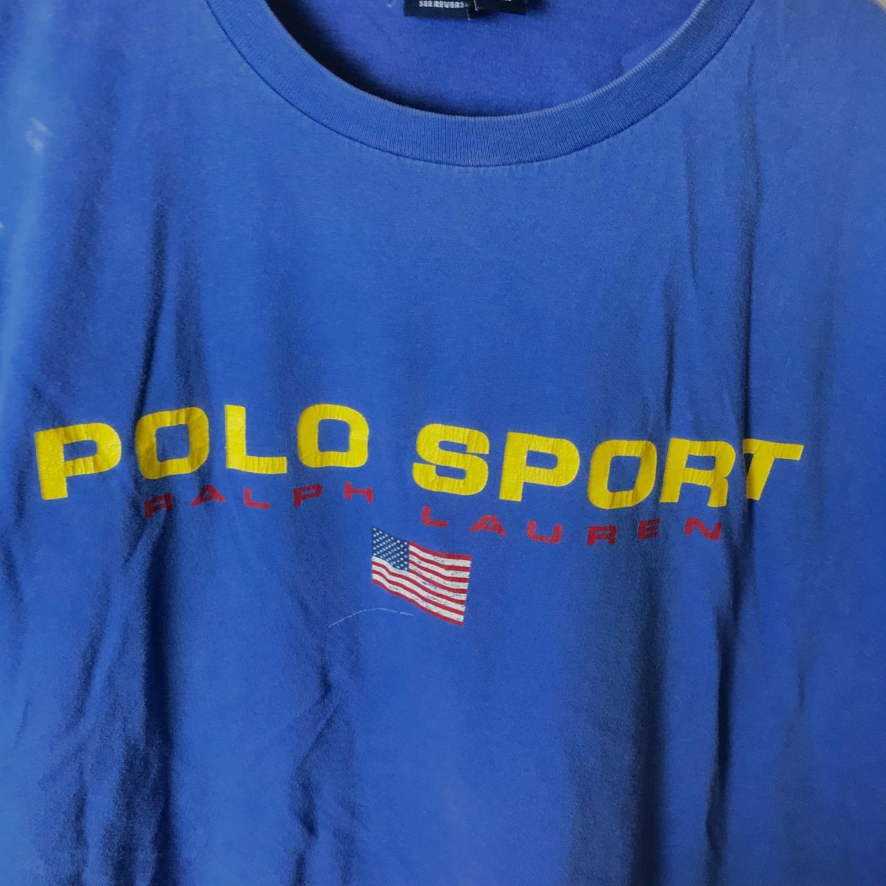 90s Vintage Distressed Ralph Lauren Polo Sport Logo... - Depop